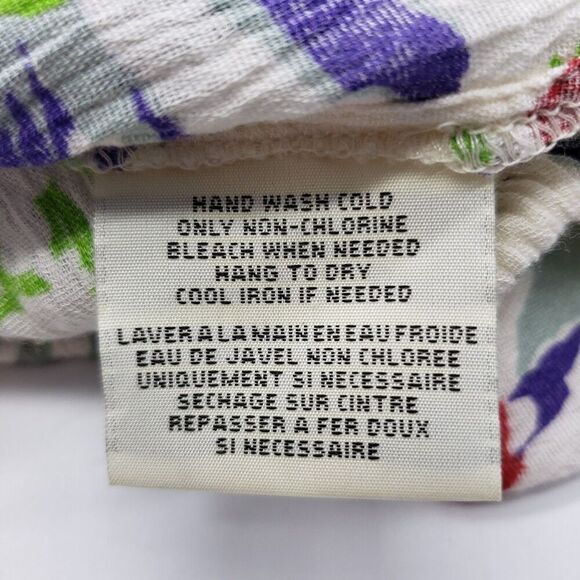 Ralph Lauren Denim & Supply Blouse Womens Large Boho Floral Tassel Peasant Top - Picture 8 of 10